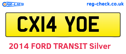 CX14YOE are the vehicle registration plates.