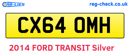 CX64OMH are the vehicle registration plates.
