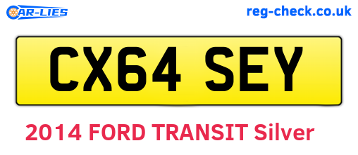 CX64SEY are the vehicle registration plates.