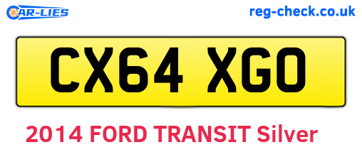 CX64XGO are the vehicle registration plates.