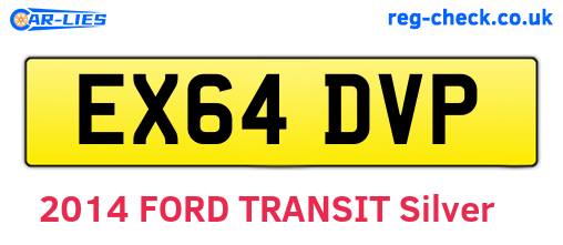 EX64DVP are the vehicle registration plates.