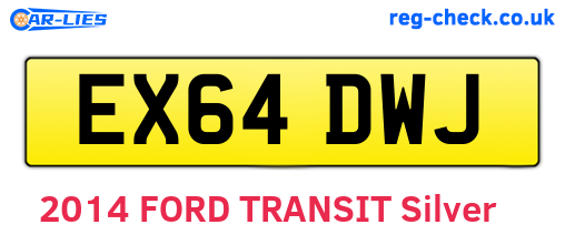 EX64DWJ are the vehicle registration plates.