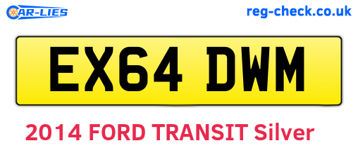 EX64DWM are the vehicle registration plates.