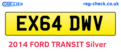 EX64DWV are the vehicle registration plates.