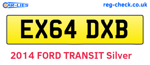EX64DXB are the vehicle registration plates.