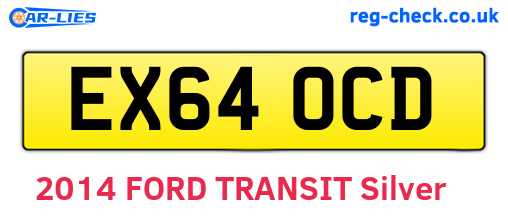 EX64OCD are the vehicle registration plates.