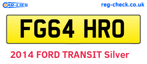 FG64HRO are the vehicle registration plates.