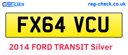 FX64VCU are the vehicle registration plates.