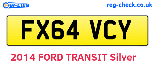FX64VCY are the vehicle registration plates.