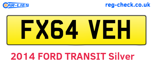 FX64VEH are the vehicle registration plates.