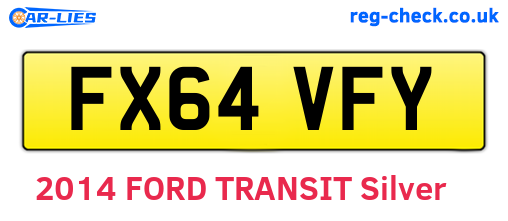 FX64VFY are the vehicle registration plates.