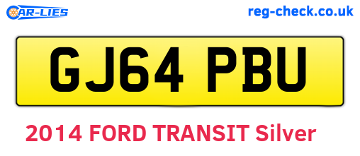 GJ64PBU are the vehicle registration plates.