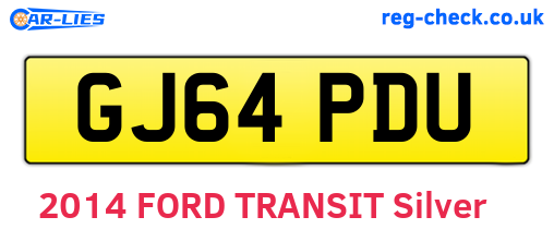 GJ64PDU are the vehicle registration plates.