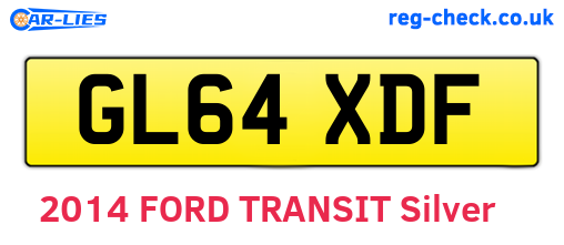 GL64XDF are the vehicle registration plates.