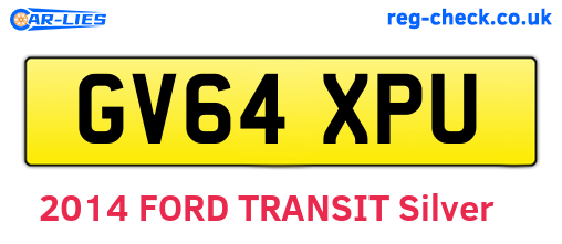 GV64XPU are the vehicle registration plates.