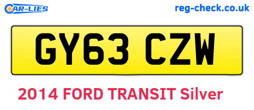 GY63CZW are the vehicle registration plates.
