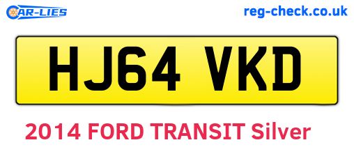 HJ64VKD are the vehicle registration plates.