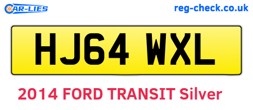 HJ64WXL are the vehicle registration plates.
