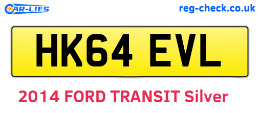 HK64EVL are the vehicle registration plates.