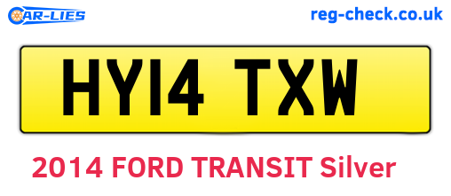 HY14TXW are the vehicle registration plates.