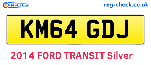 KM64GDJ are the vehicle registration plates.