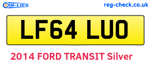 LF64LUO are the vehicle registration plates.