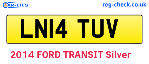 LN14TUV are the vehicle registration plates.