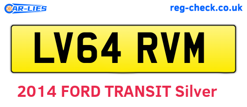 LV64RVM are the vehicle registration plates.