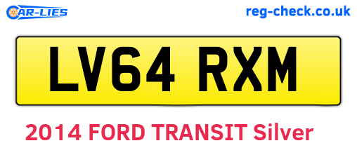 LV64RXM are the vehicle registration plates.