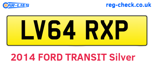 LV64RXP are the vehicle registration plates.