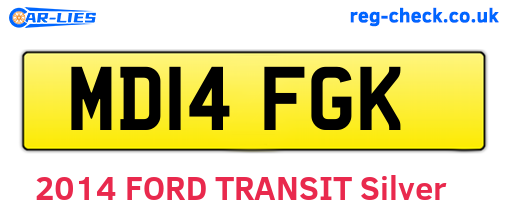 MD14FGK are the vehicle registration plates.