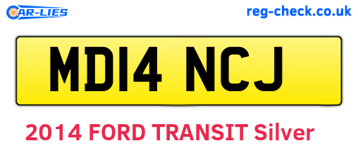MD14NCJ are the vehicle registration plates.