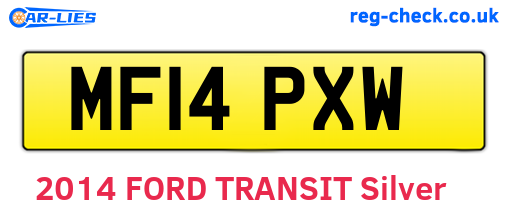 MF14PXW are the vehicle registration plates.