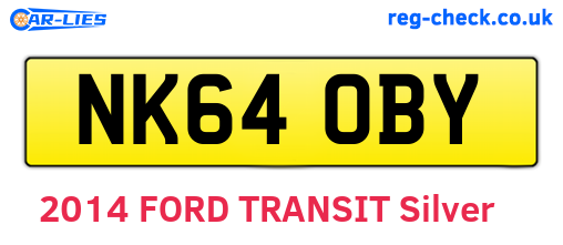 NK64OBY are the vehicle registration plates.
