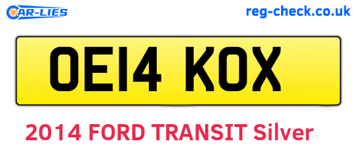 OE14KOX are the vehicle registration plates.
