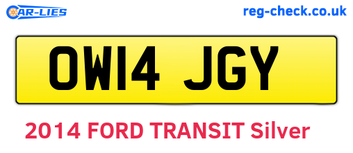 OW14JGY are the vehicle registration plates.