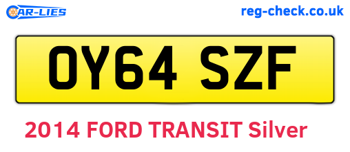 OY64SZF are the vehicle registration plates.