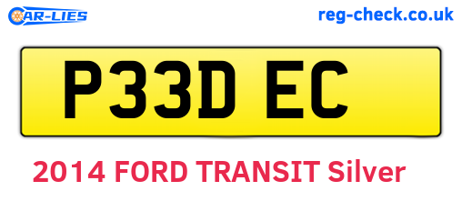 P33DEC are the vehicle registration plates.