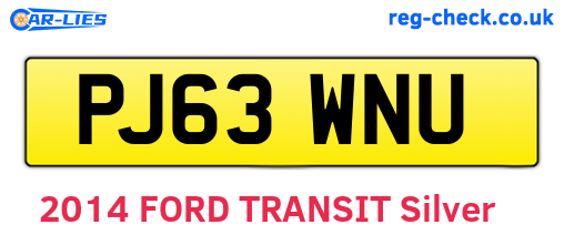 PJ63WNU are the vehicle registration plates.