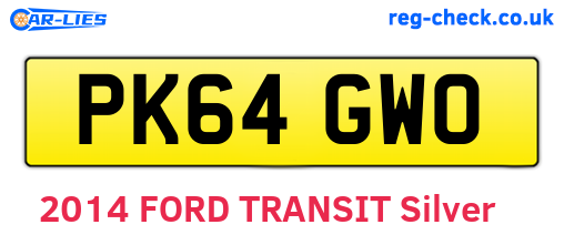 PK64GWO are the vehicle registration plates.