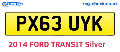 PX63UYK are the vehicle registration plates.