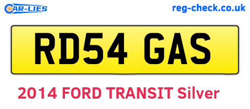 RD54GAS are the vehicle registration plates.