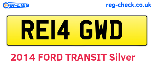 RE14GWD are the vehicle registration plates.