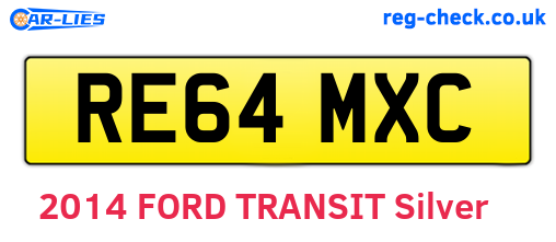 RE64MXC are the vehicle registration plates.