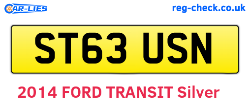 ST63USN are the vehicle registration plates.