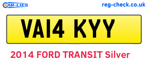 VA14KYY are the vehicle registration plates.