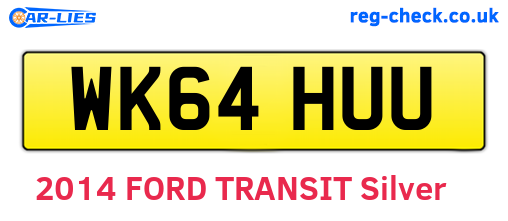 WK64HUU are the vehicle registration plates.