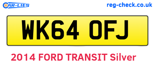 WK64OFJ are the vehicle registration plates.