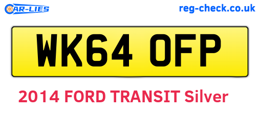 WK64OFP are the vehicle registration plates.
