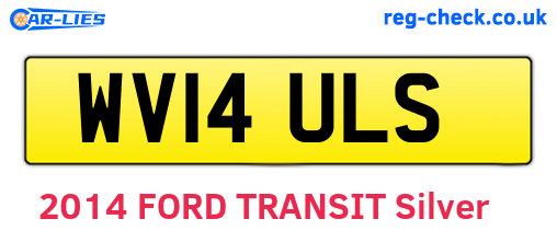 WV14ULS are the vehicle registration plates.